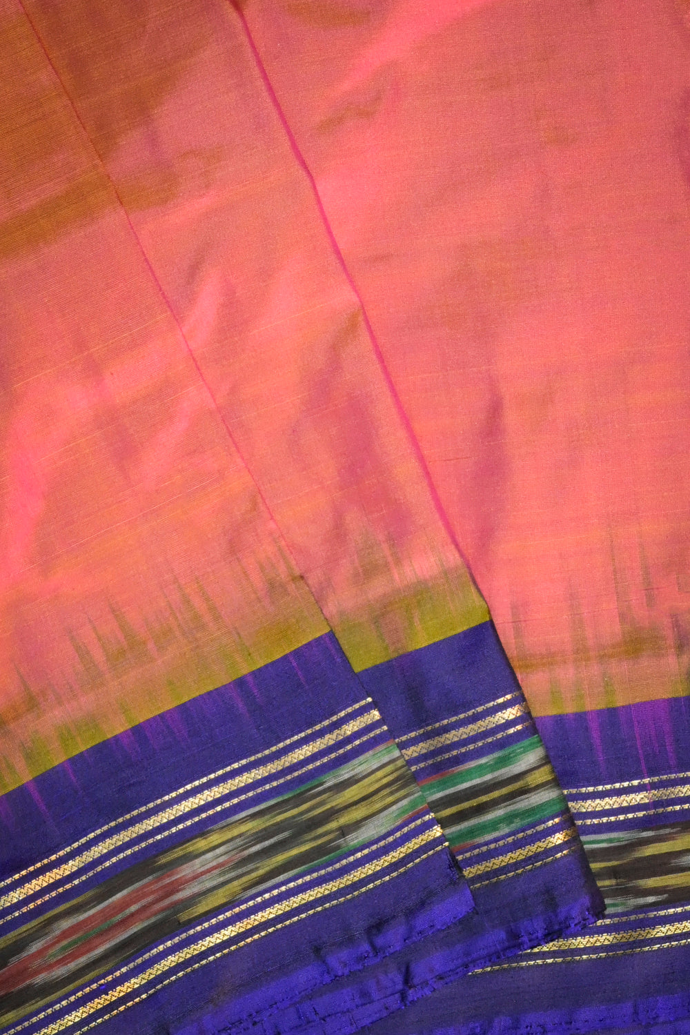 Ikkat Patola Tie And Dye Weave With Blue Contrast