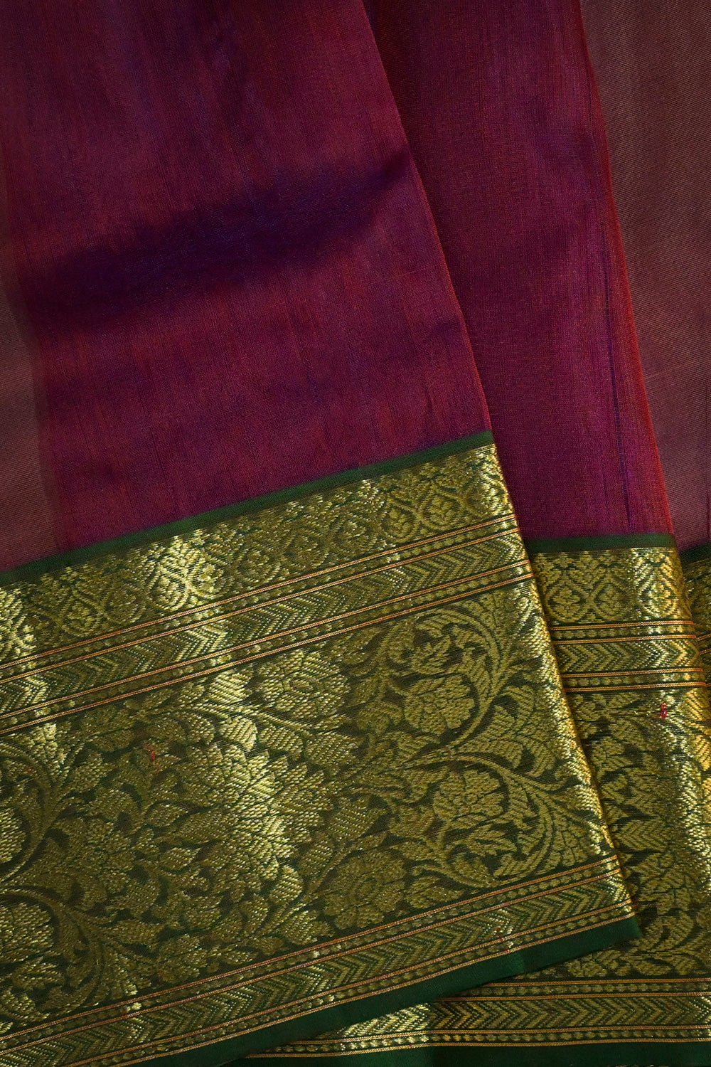 Chanderi Woven Meena And Jari Motifs With Green Contrast