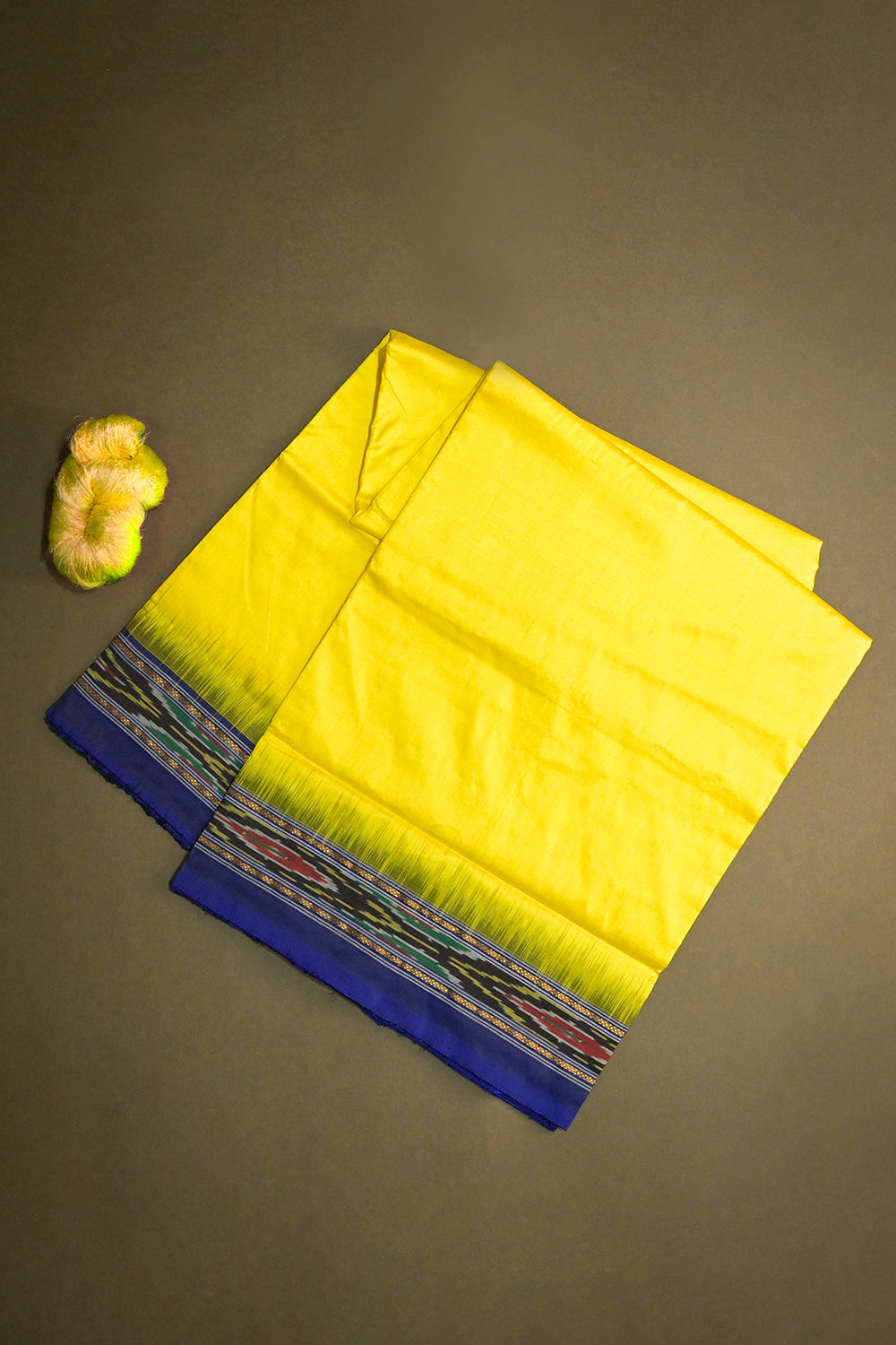 Ikkat Patola Tie And Dye Weave With Blue Contrast