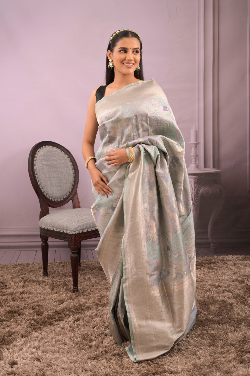 Banarasi All Over Woven Kalamkari Design