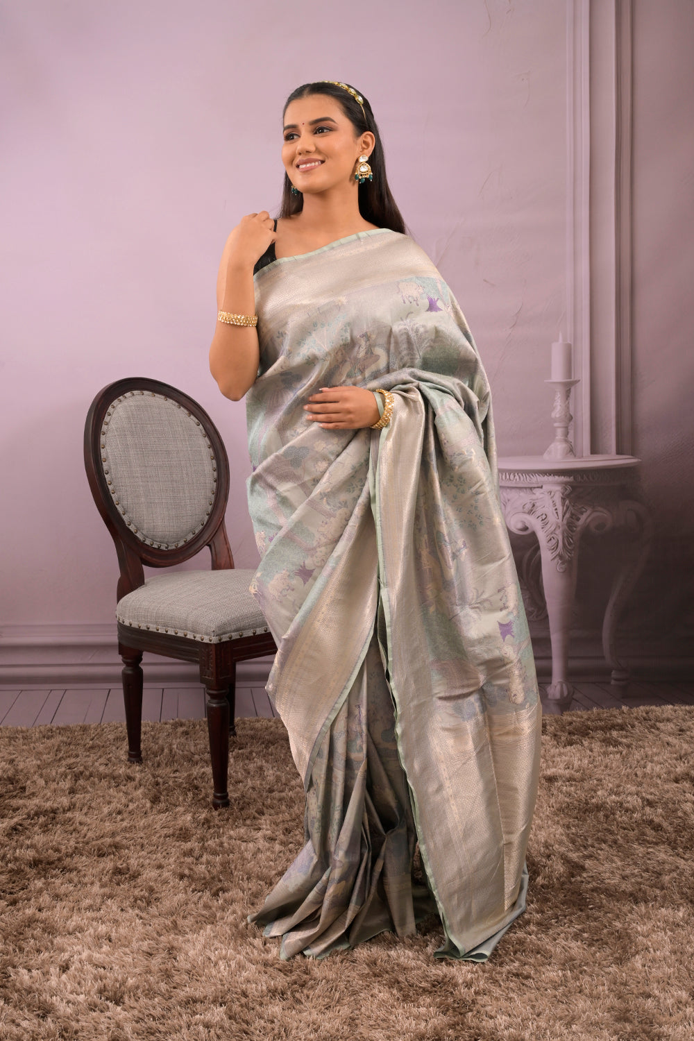 Banarasi All Over Woven Kalamkari Design