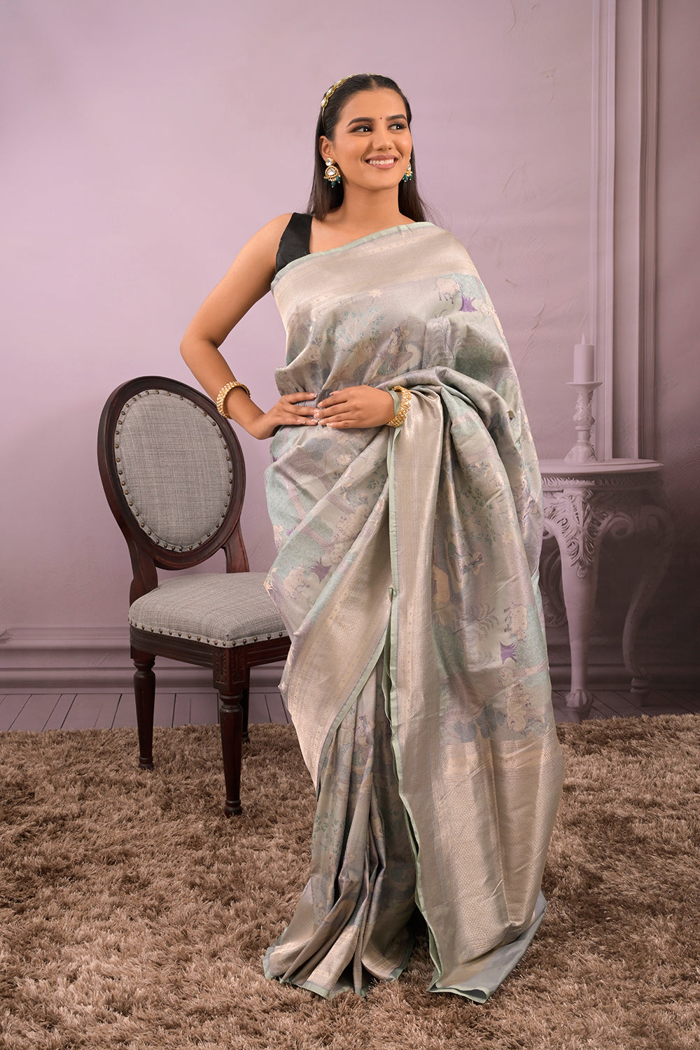 Banarasi All Over Woven Kalamkari Design