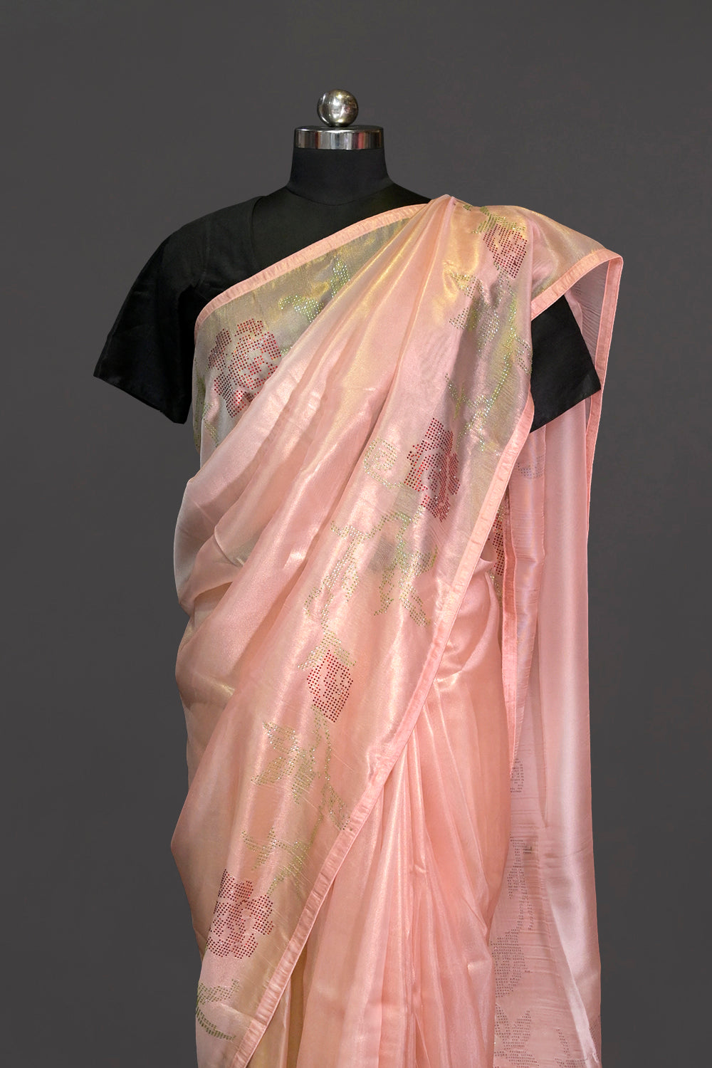 Organza Tissue With Border Sequence Work