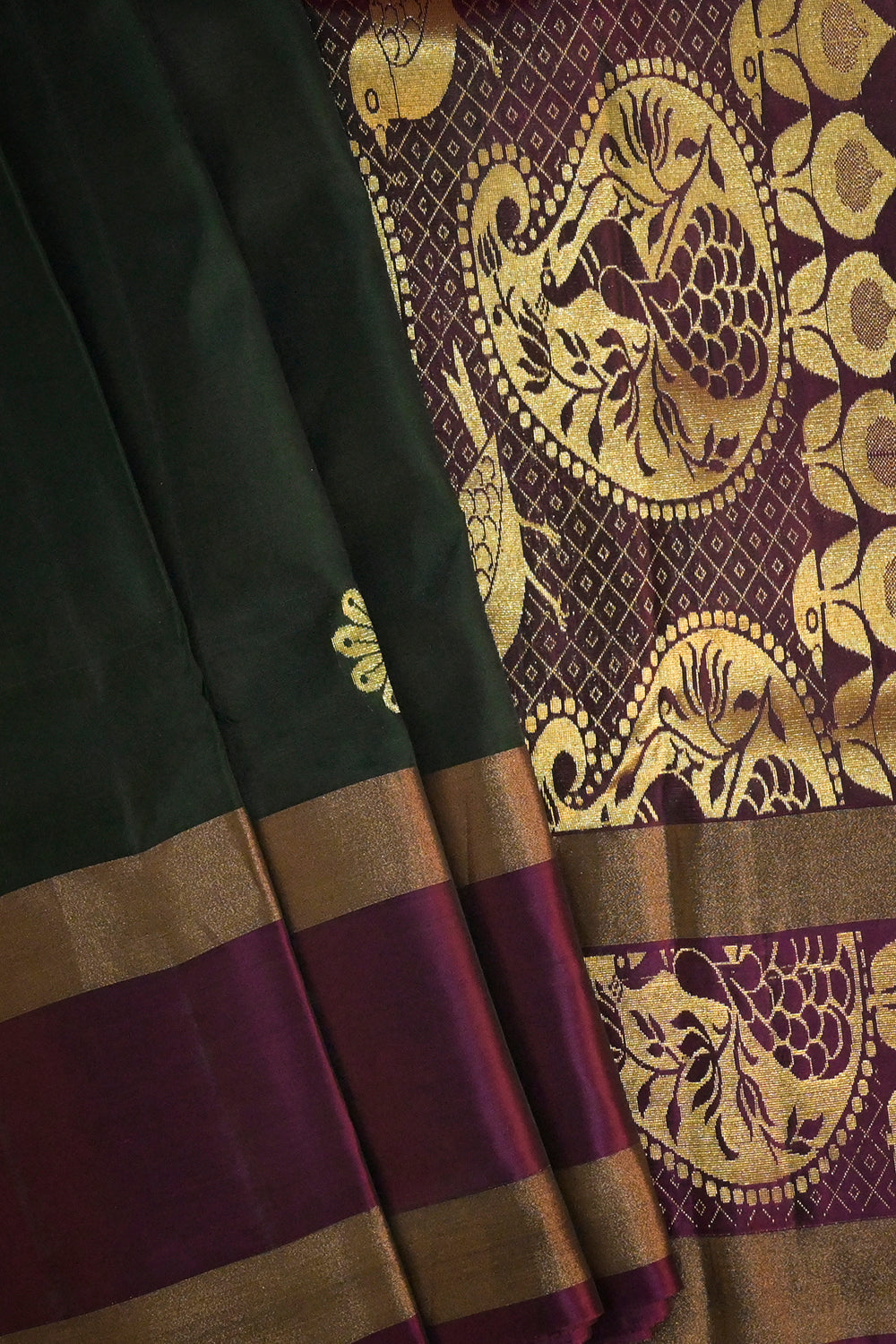 Soft Silk Woven Jari Motifs With Double Border
