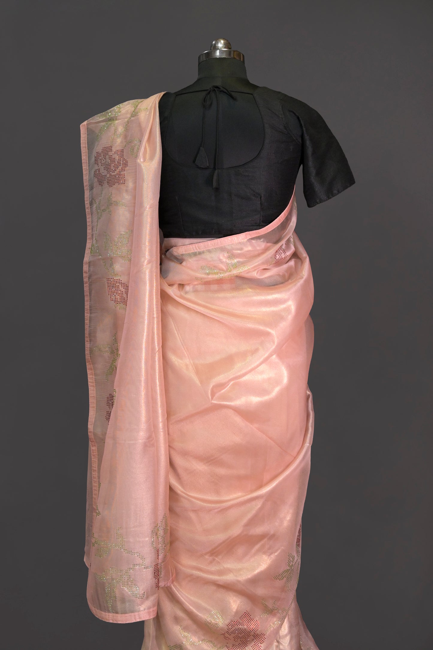 Organza Tissue With Border Sequence Work
