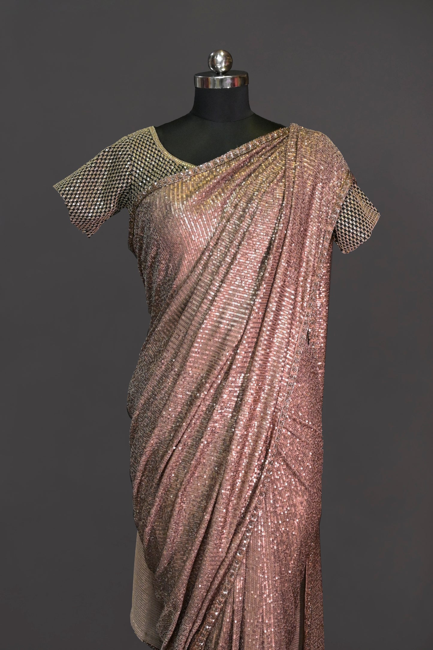Pure Georgette Sequinned Saree