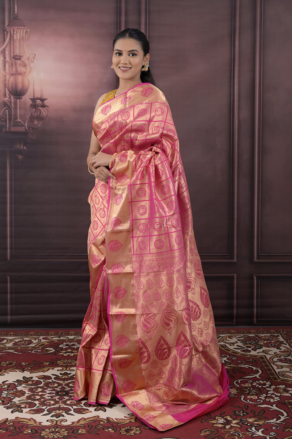 Kanjivaram Woven Chex Brocade Weave