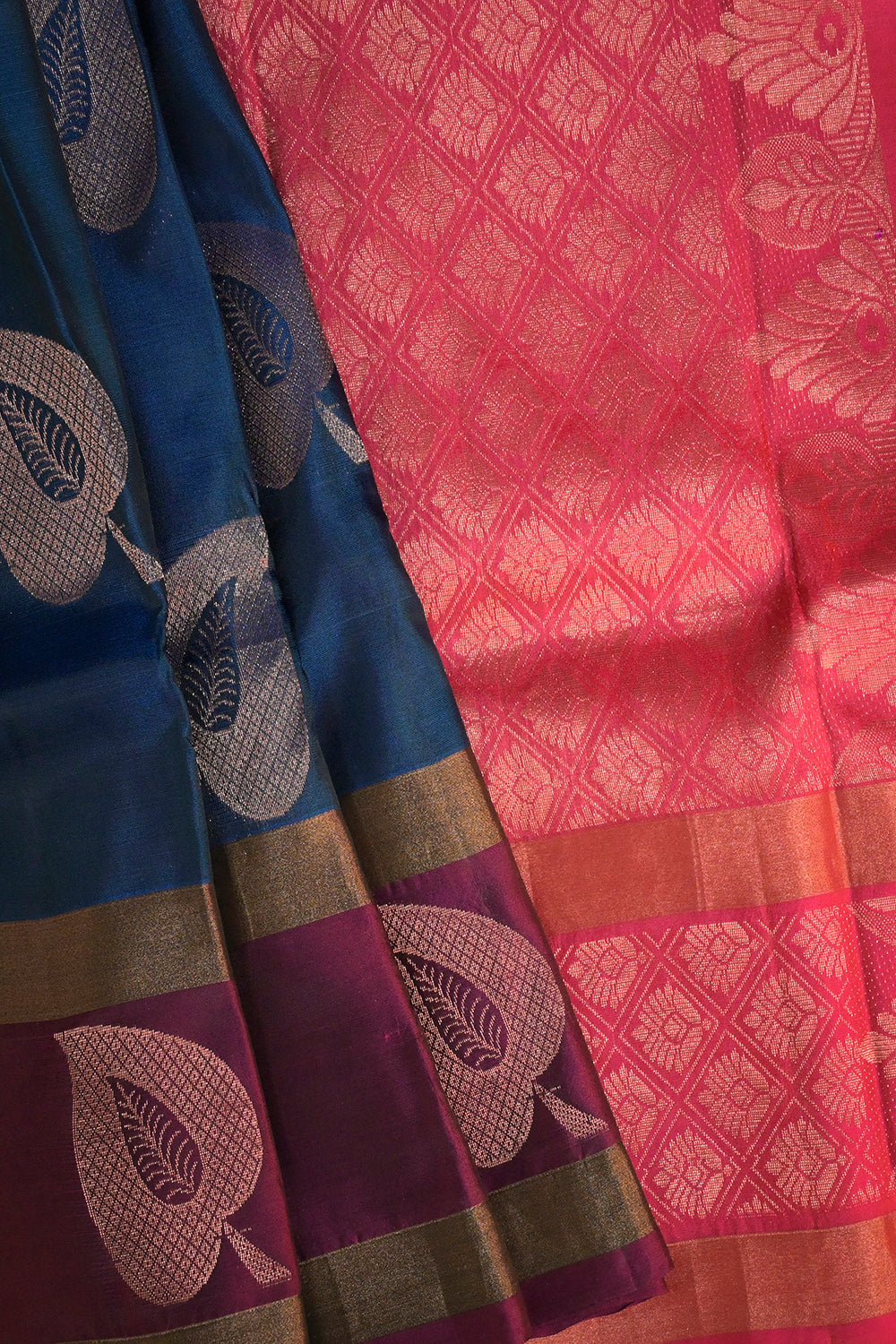 Soft Silk Woven Jari Motifs With Double Border