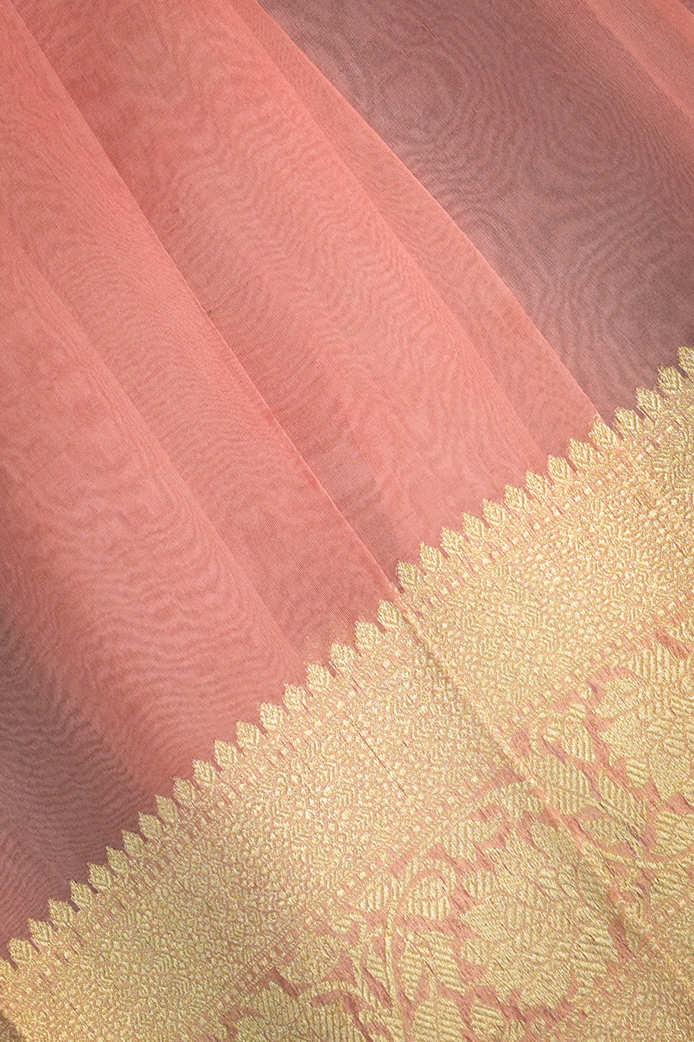 Organza Woven Jari Motifs With Light Pink Contrast