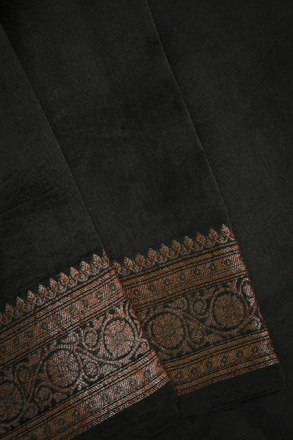 Organza Woven Antique Jari Motifs With Black Contrast