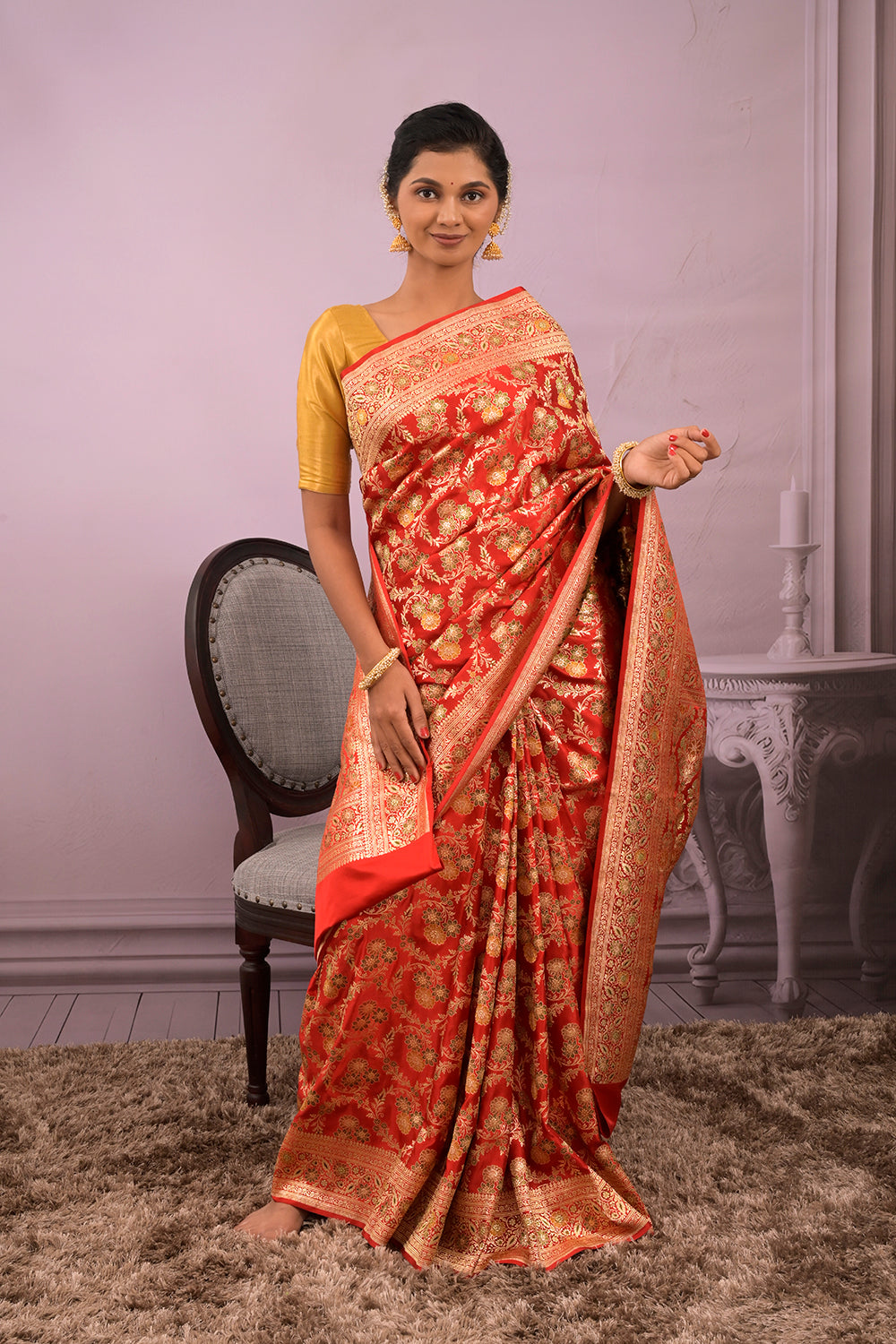 Banarasi Woven All Over Meenakari Jaal