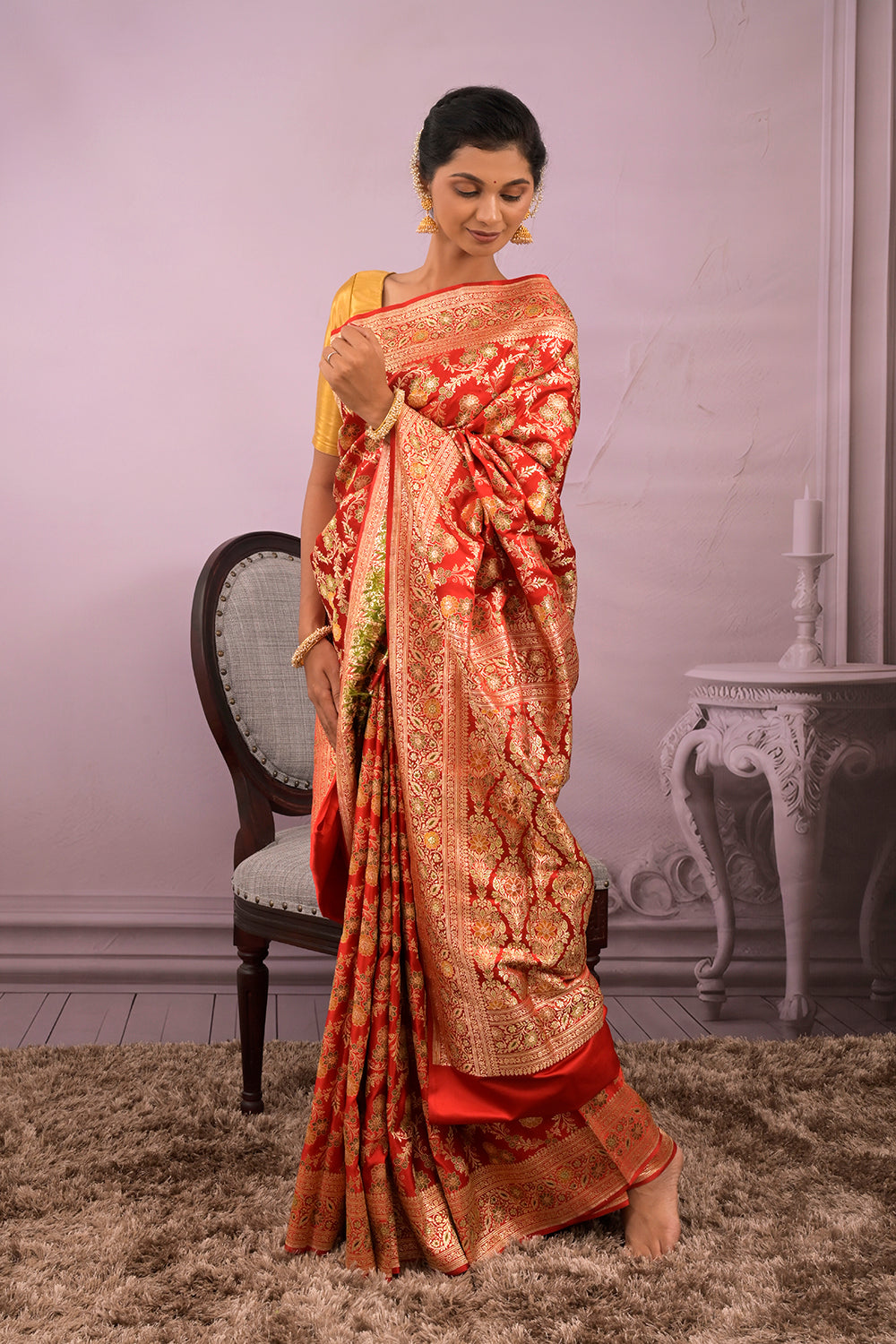 Banarasi Woven All Over Meenakari Jaal
