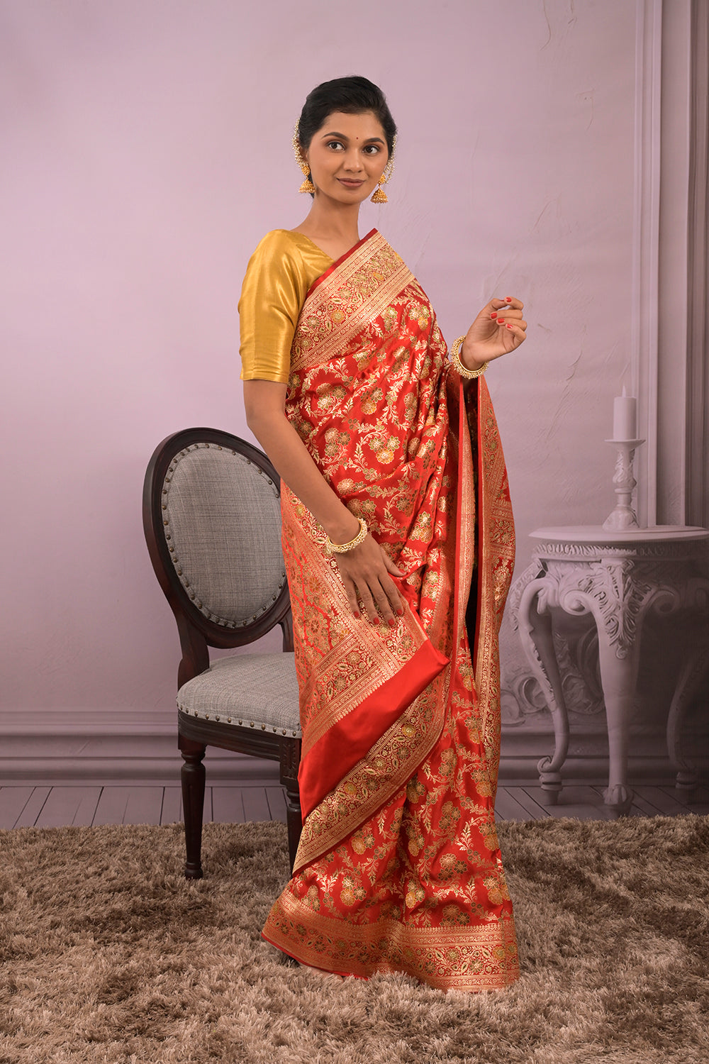 Banarasi Woven All Over Meenakari Jaal
