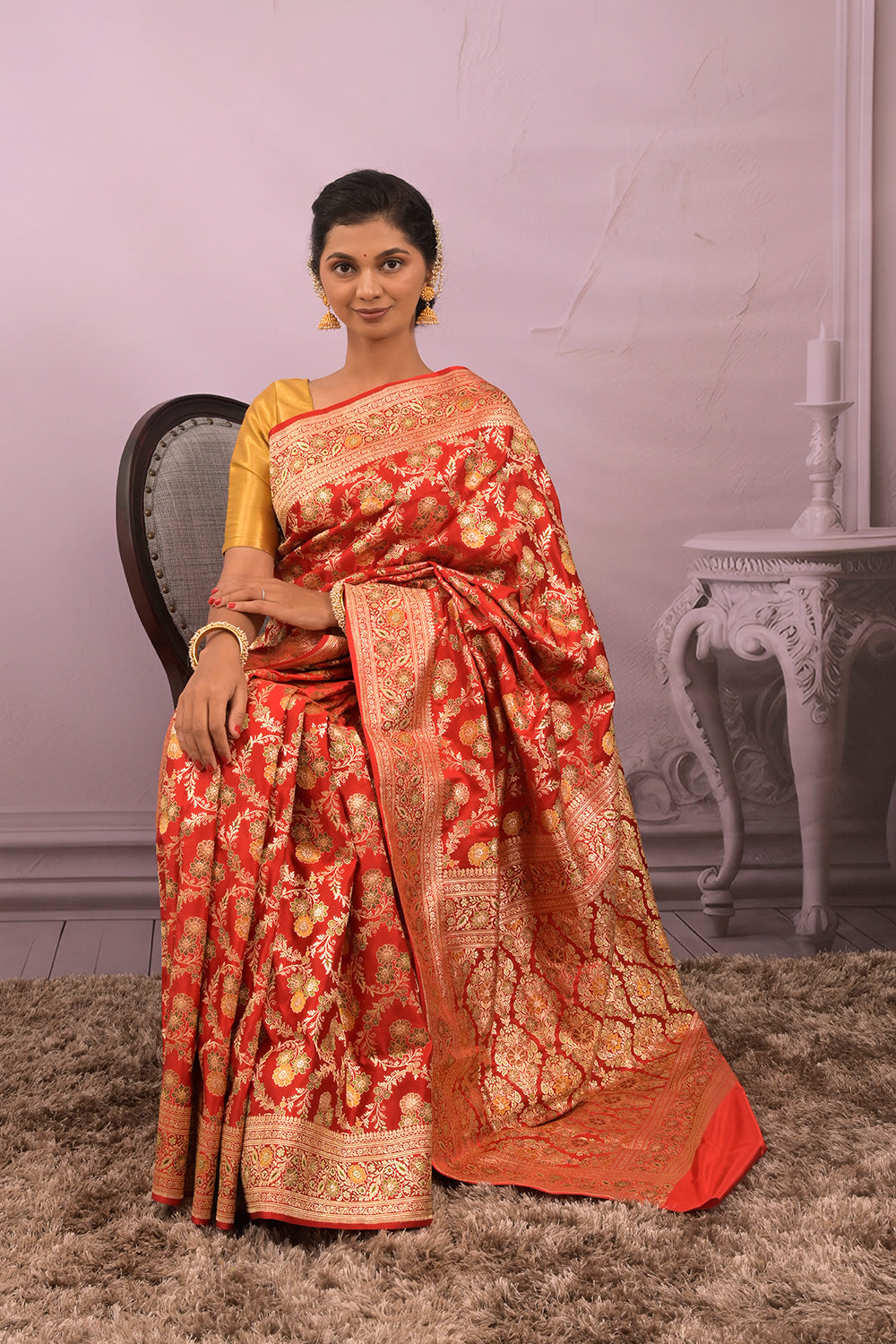 Banarasi Woven All Over Meenakari Jaal
