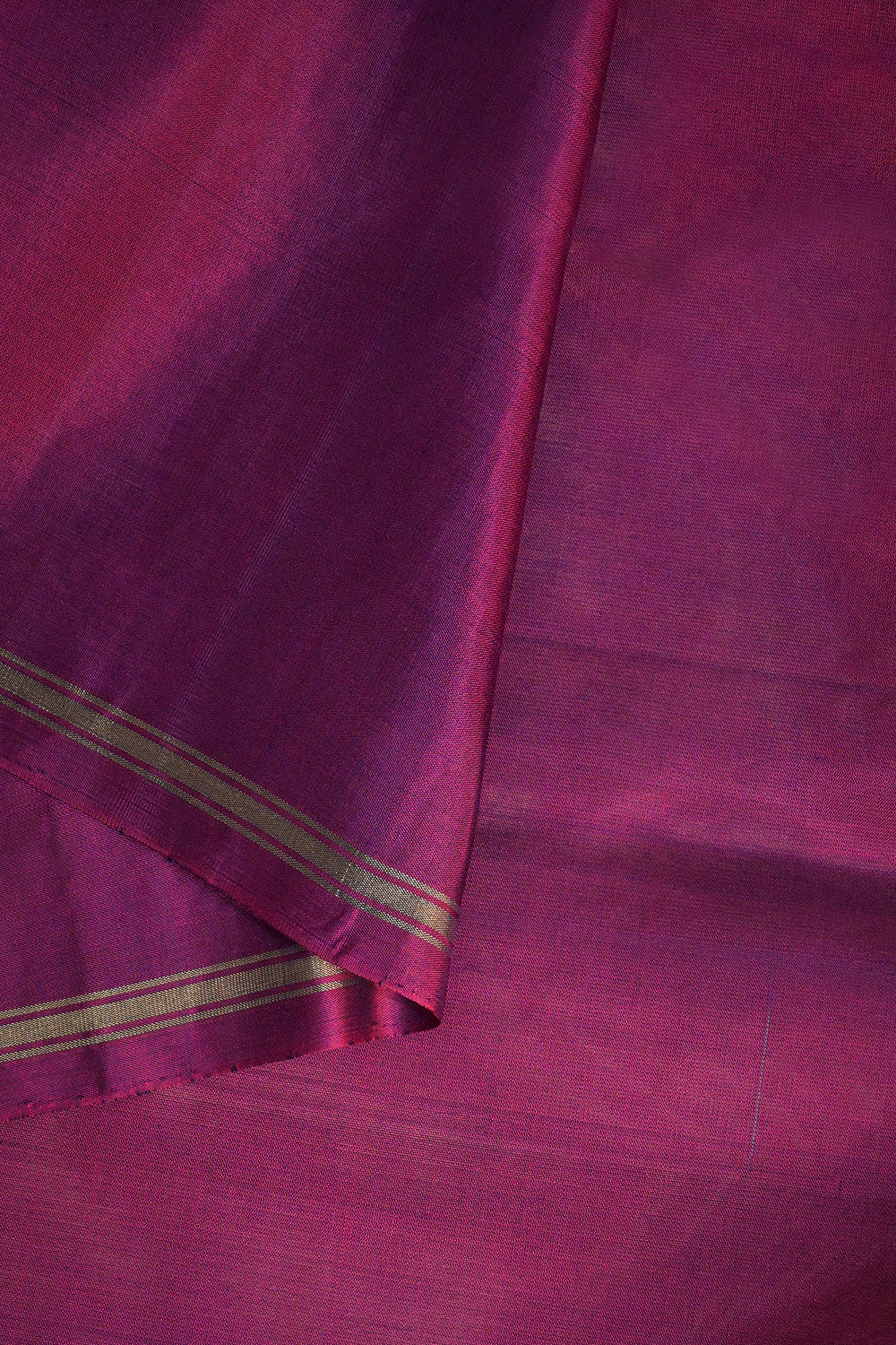 Soft Silk Borderless Jari Motifs With Purple Contrast