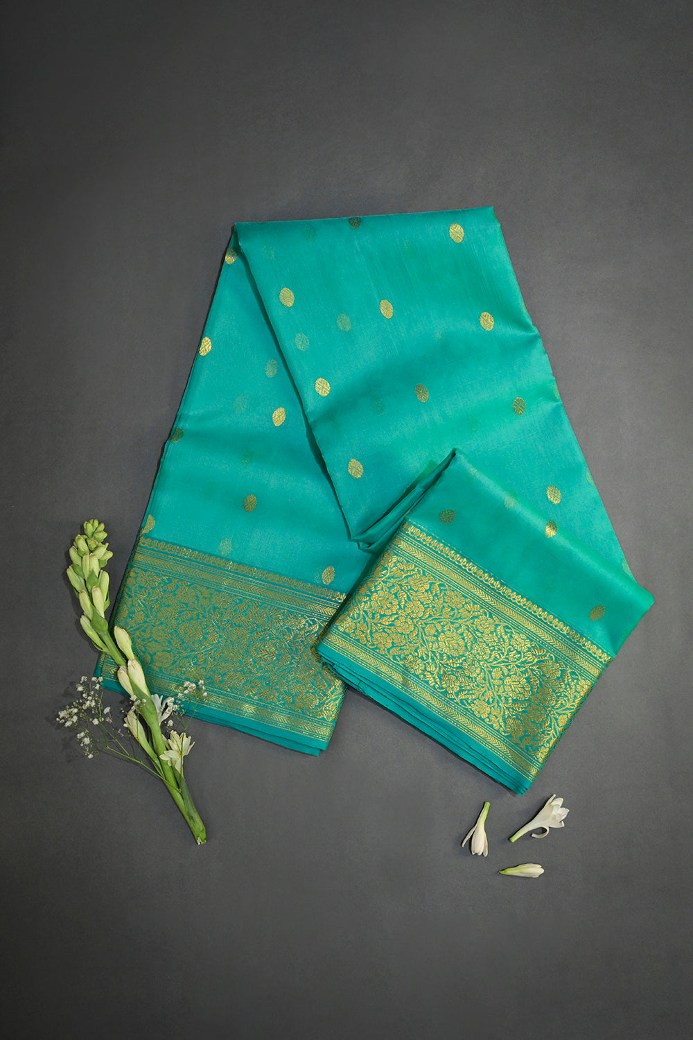 Chanderi Woven Jari Motifs With Self Matching