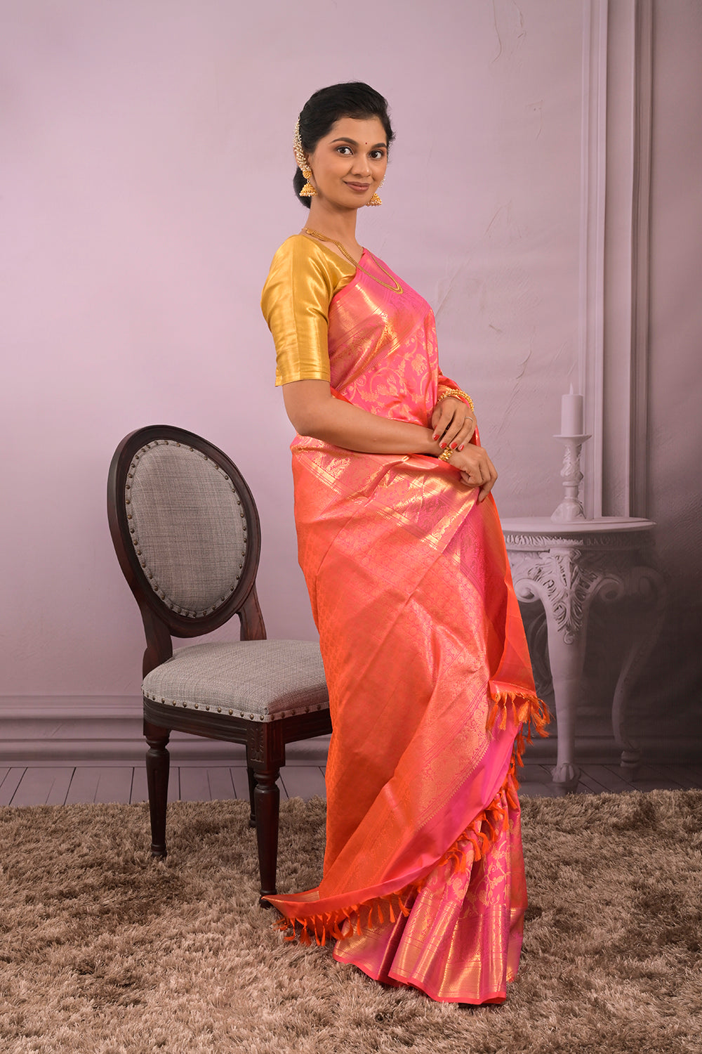 Kanjivaram Woven All Over Jaal