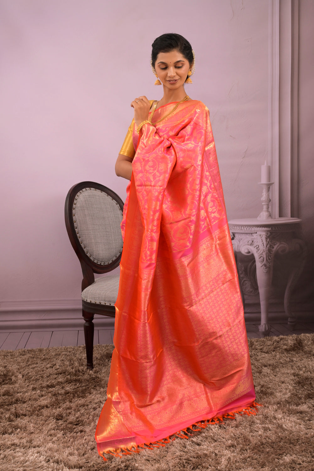 Kanjivaram Woven All Over Jaal