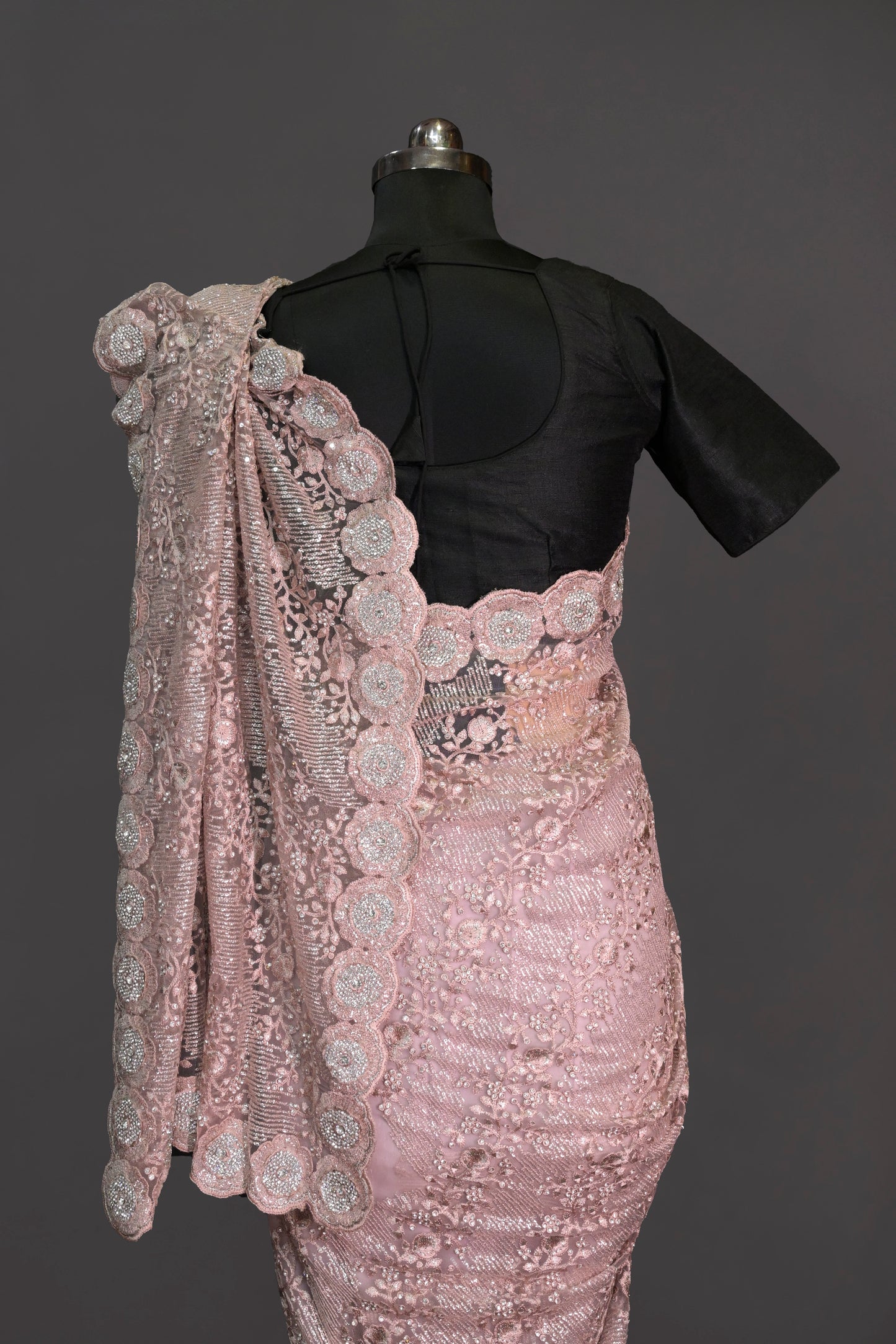 Net All Over Sarowski With Heavy Border Cutwork