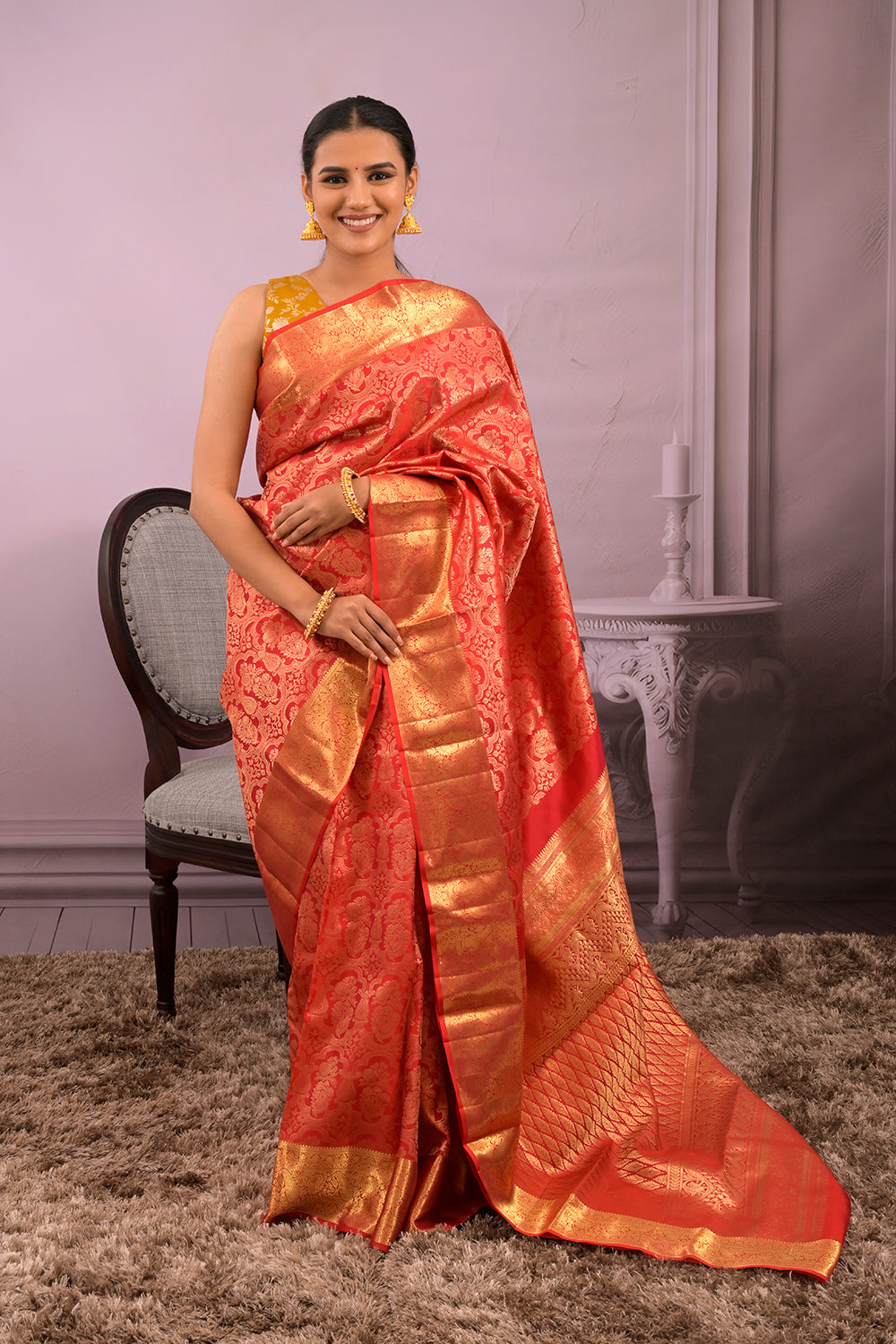 Kanjivaram Woven All Over Jaal