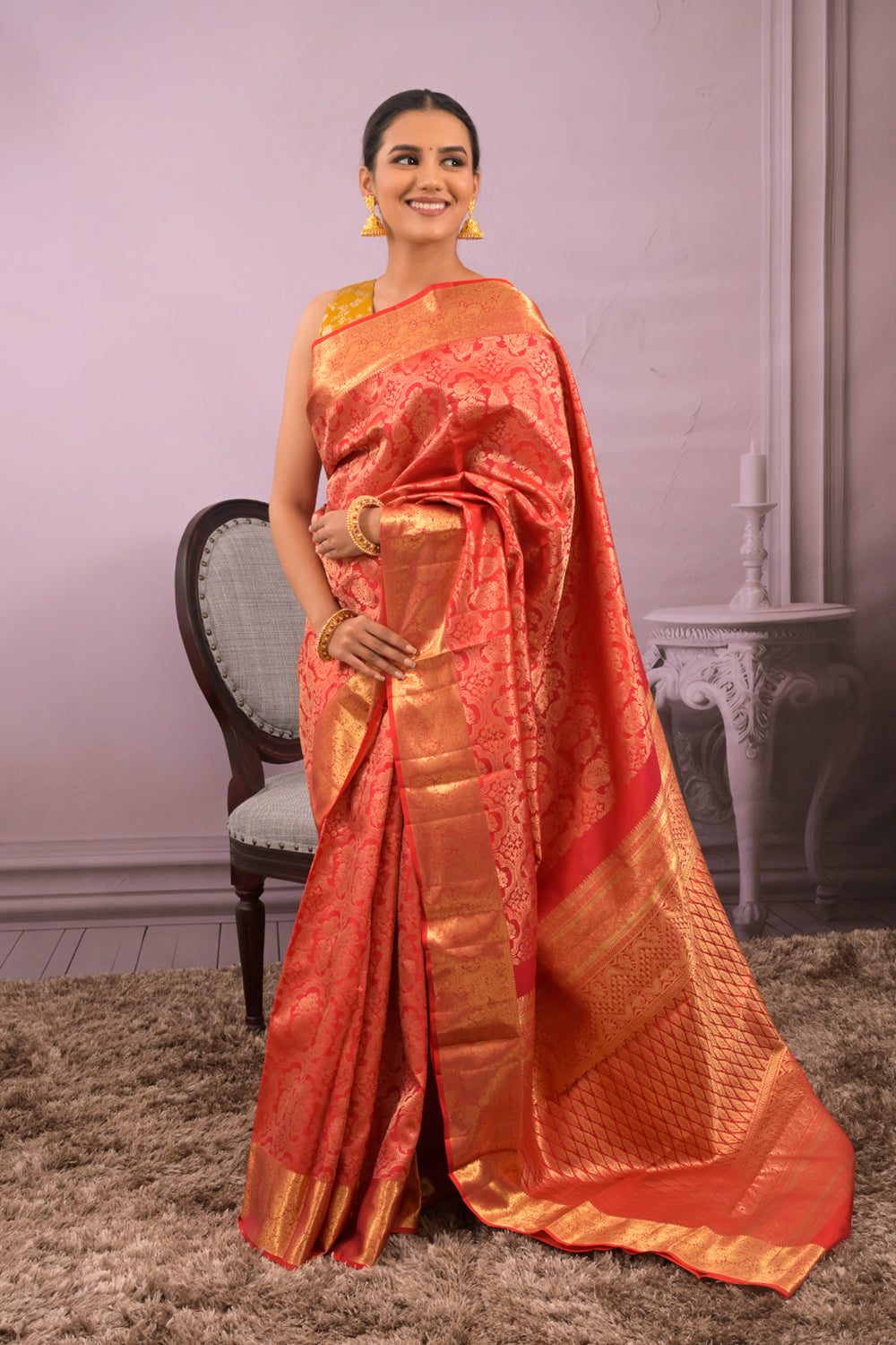 Kanjivaram Woven All Over Jaal