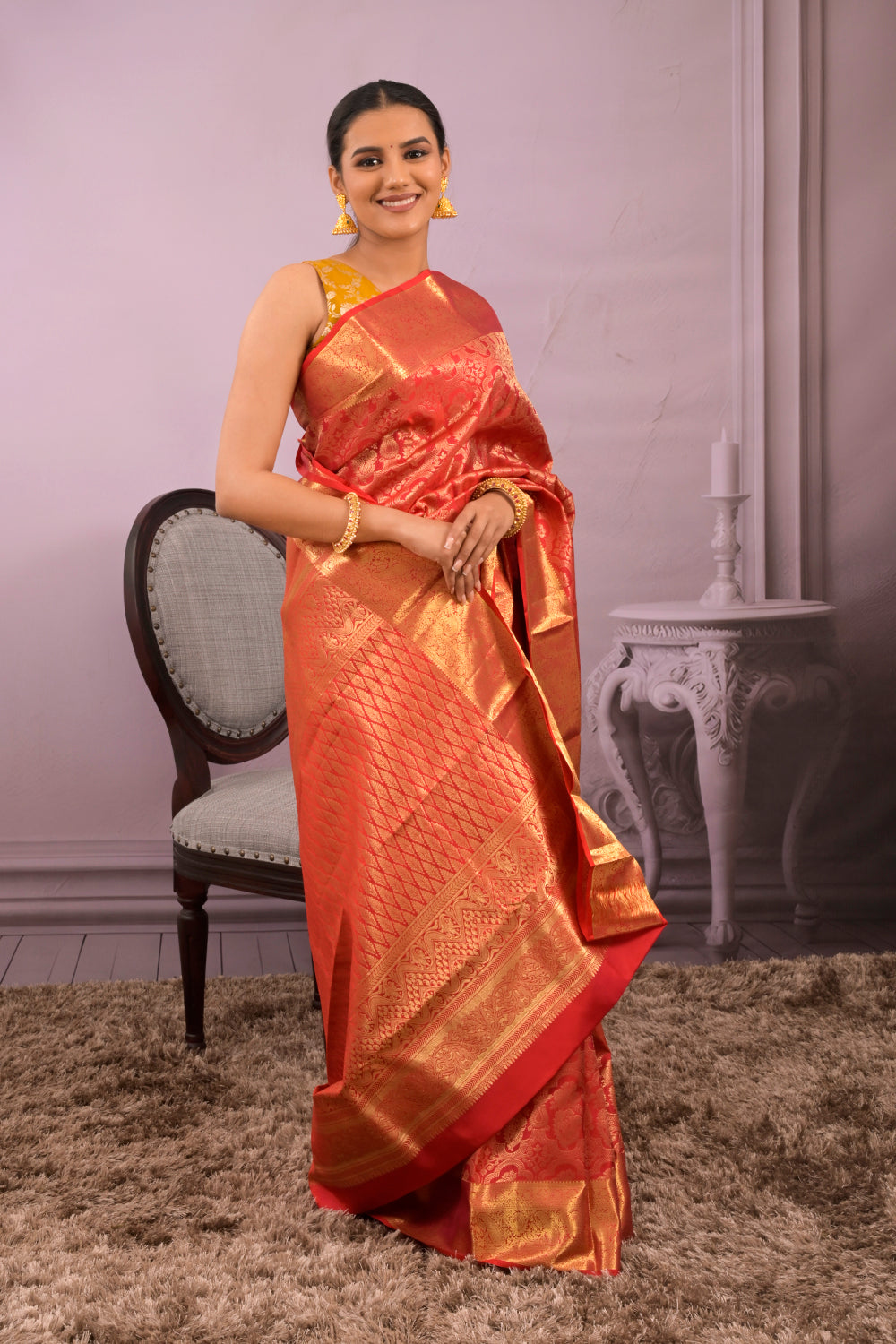 Kanjivaram Woven All Over Jaal
