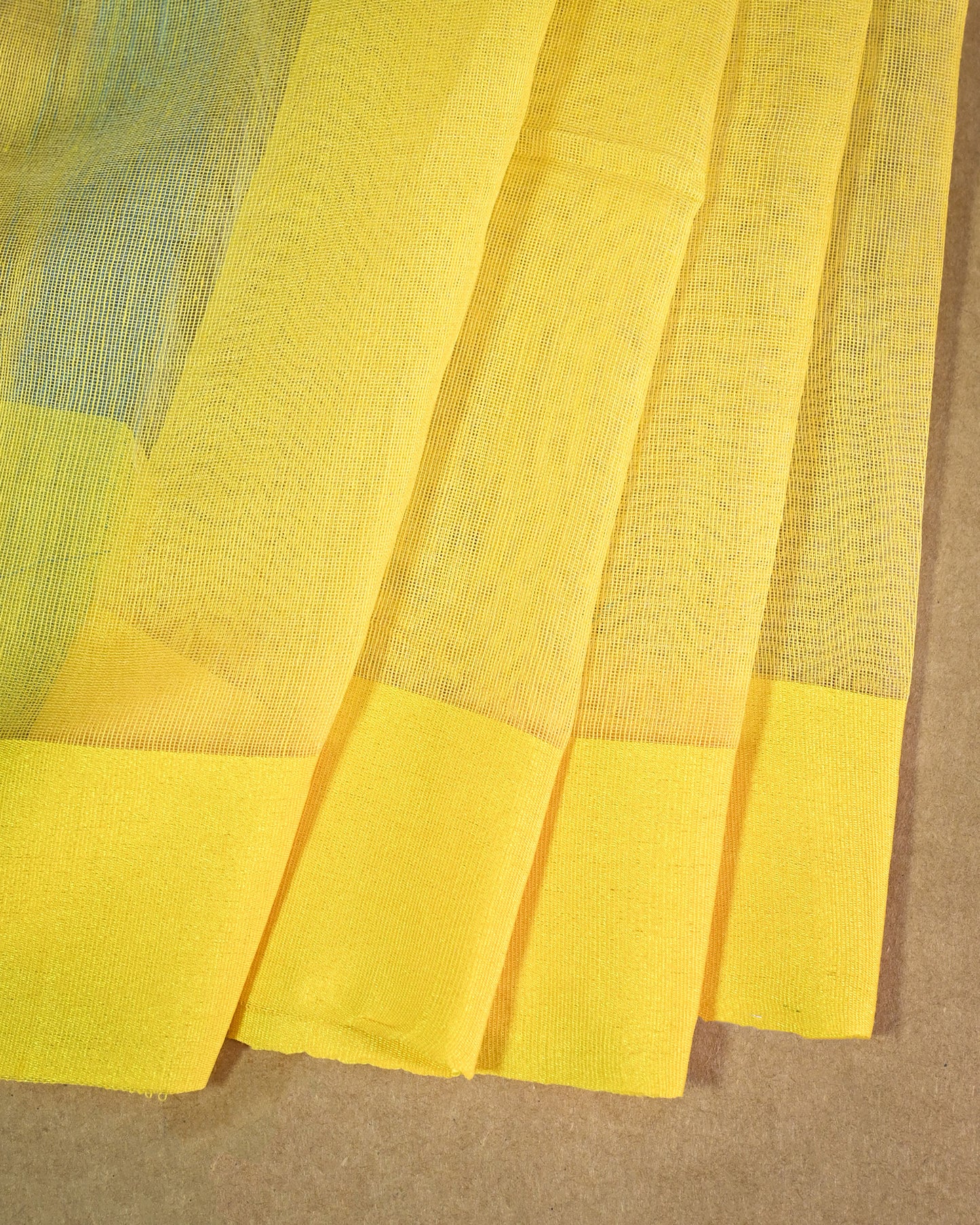 Orange yellow Kora Silk Saree