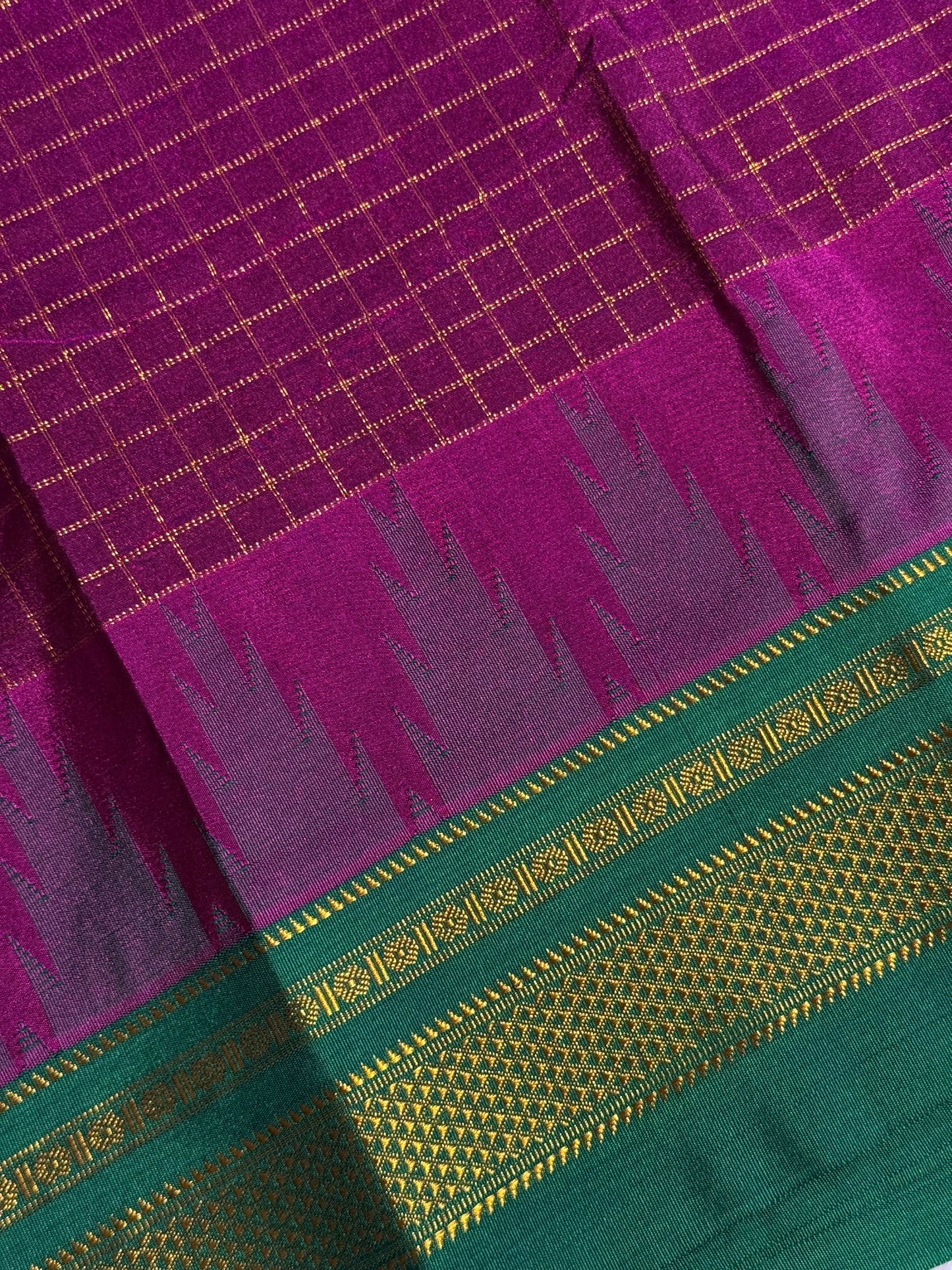 Kolhapuri Illkal Cotton Chex Saree