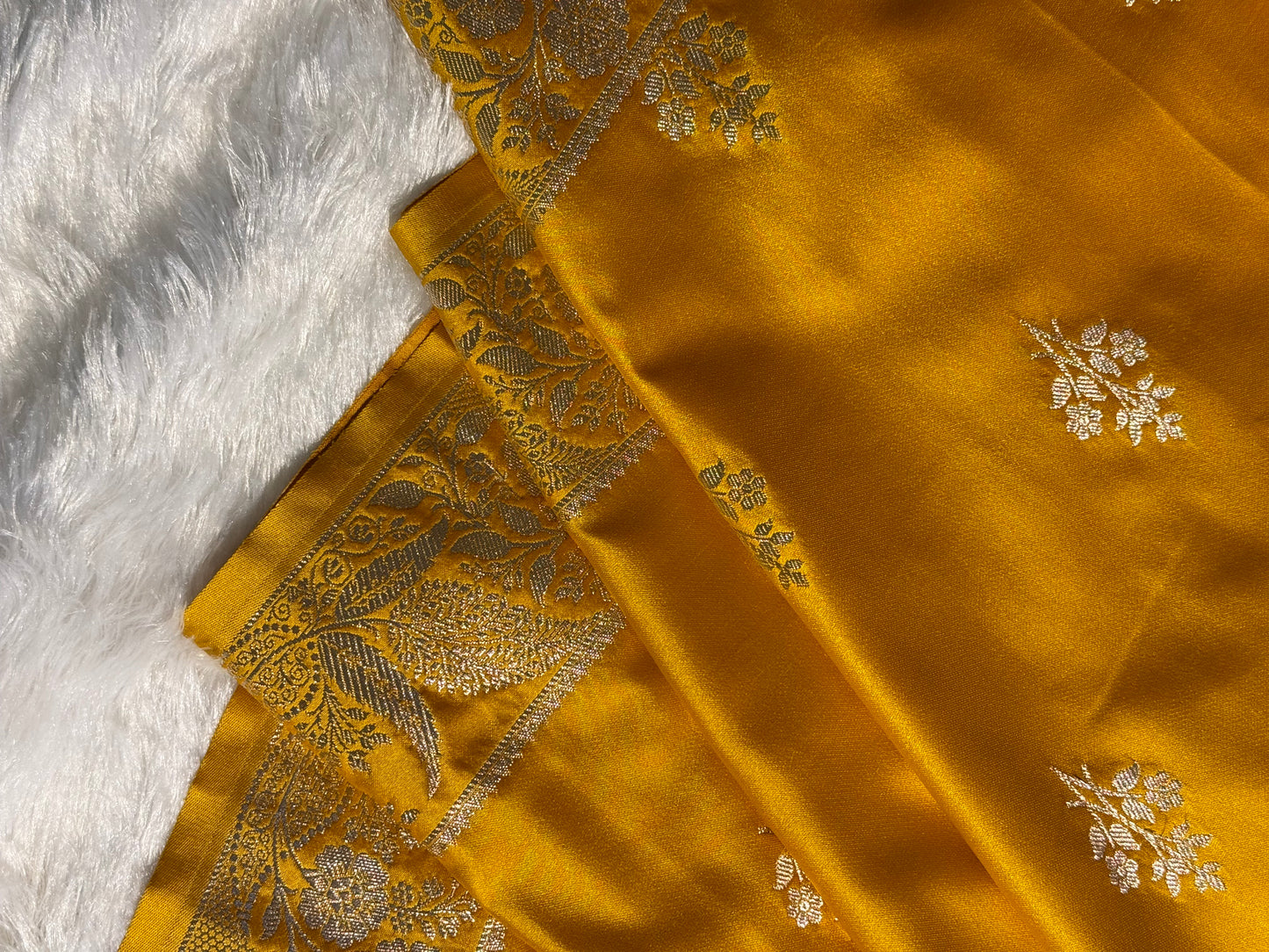 Banarasi Satin Mashroo Silk With woven jari motifs