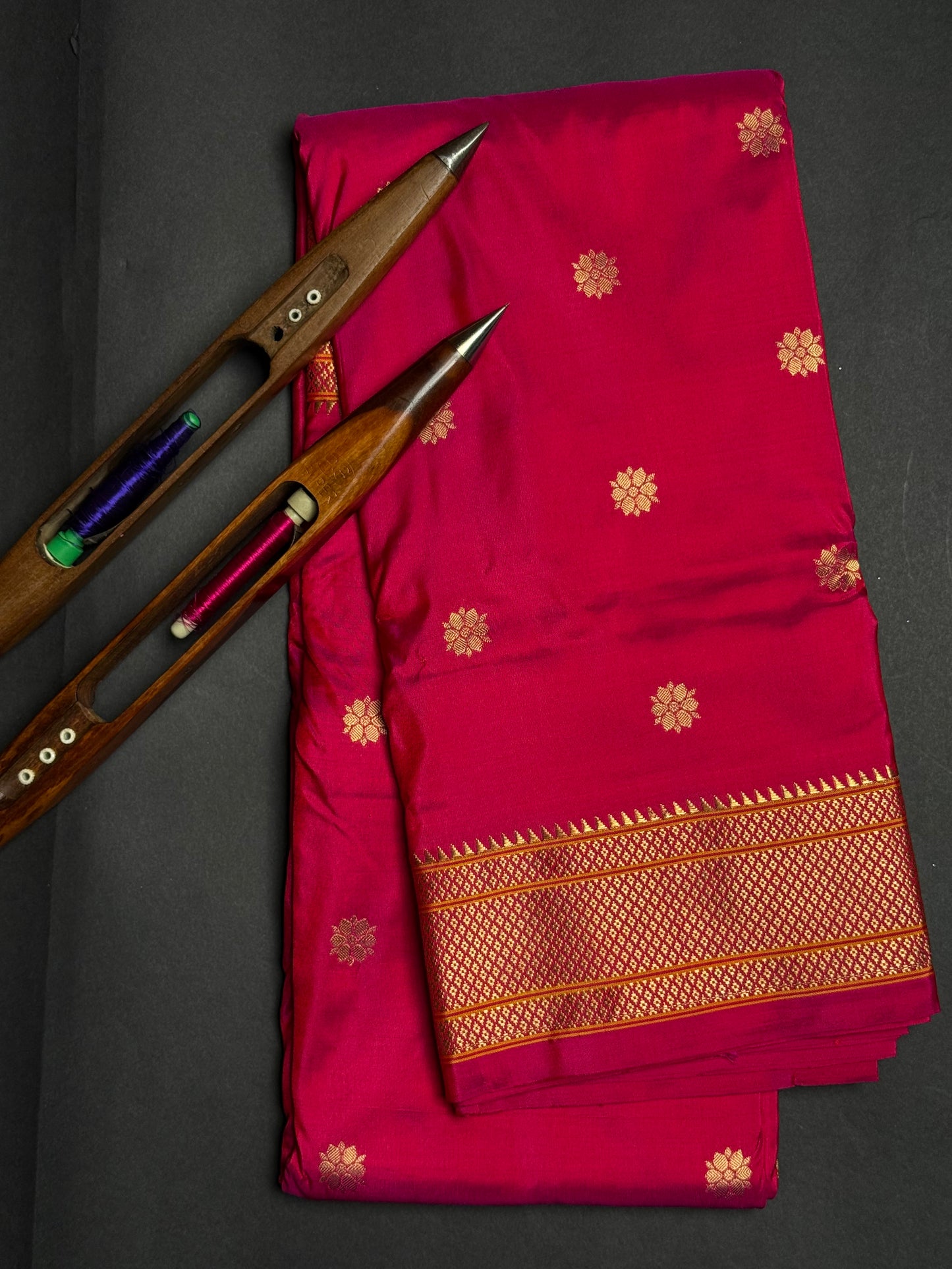 Pinkish Red Kalanjali Pure Silk Paithani Saree