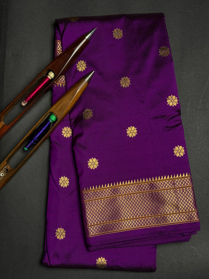 Purple Kalanjali Pure Silk Paithani Saree