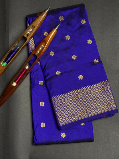 Royal Blue Kalanjali Pure Silk Paithani Saree