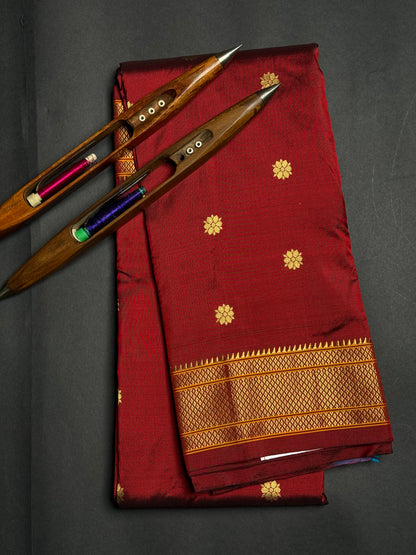 Maroon Pure Silk Kalanjali Paithani Saree