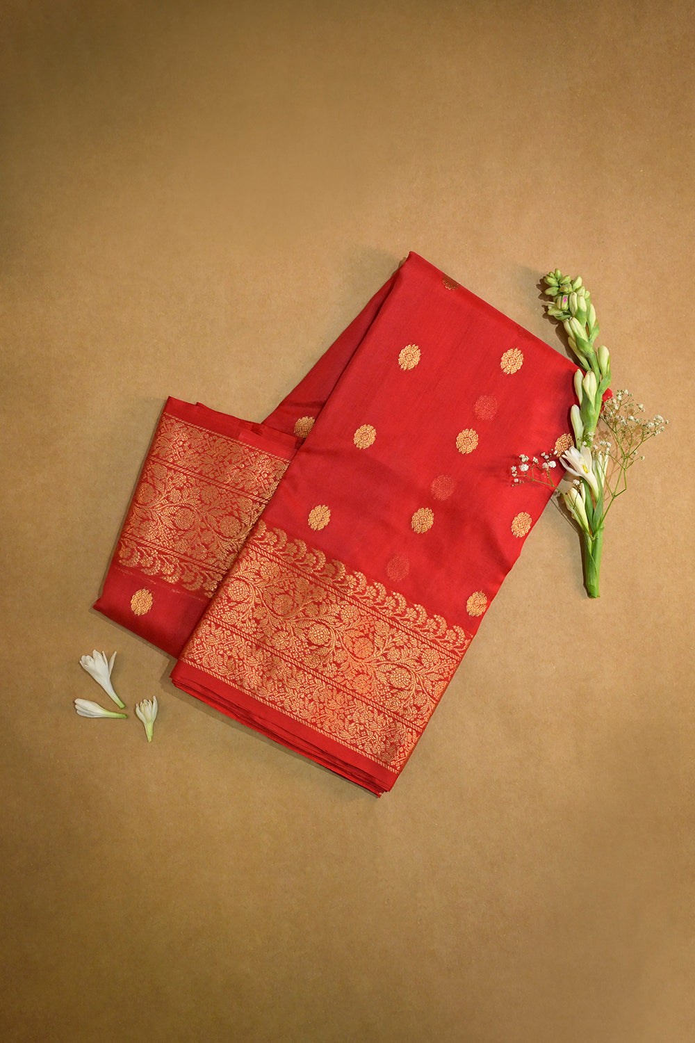 Chanderi Woven Jari Motifs With Self Matching