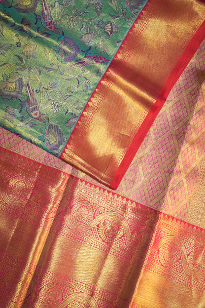 Kanjivaram Woven Meenakari Jari Jaal Tissue