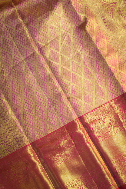 Kanjivaram Woven Meenakari Jari Jaal Tissue