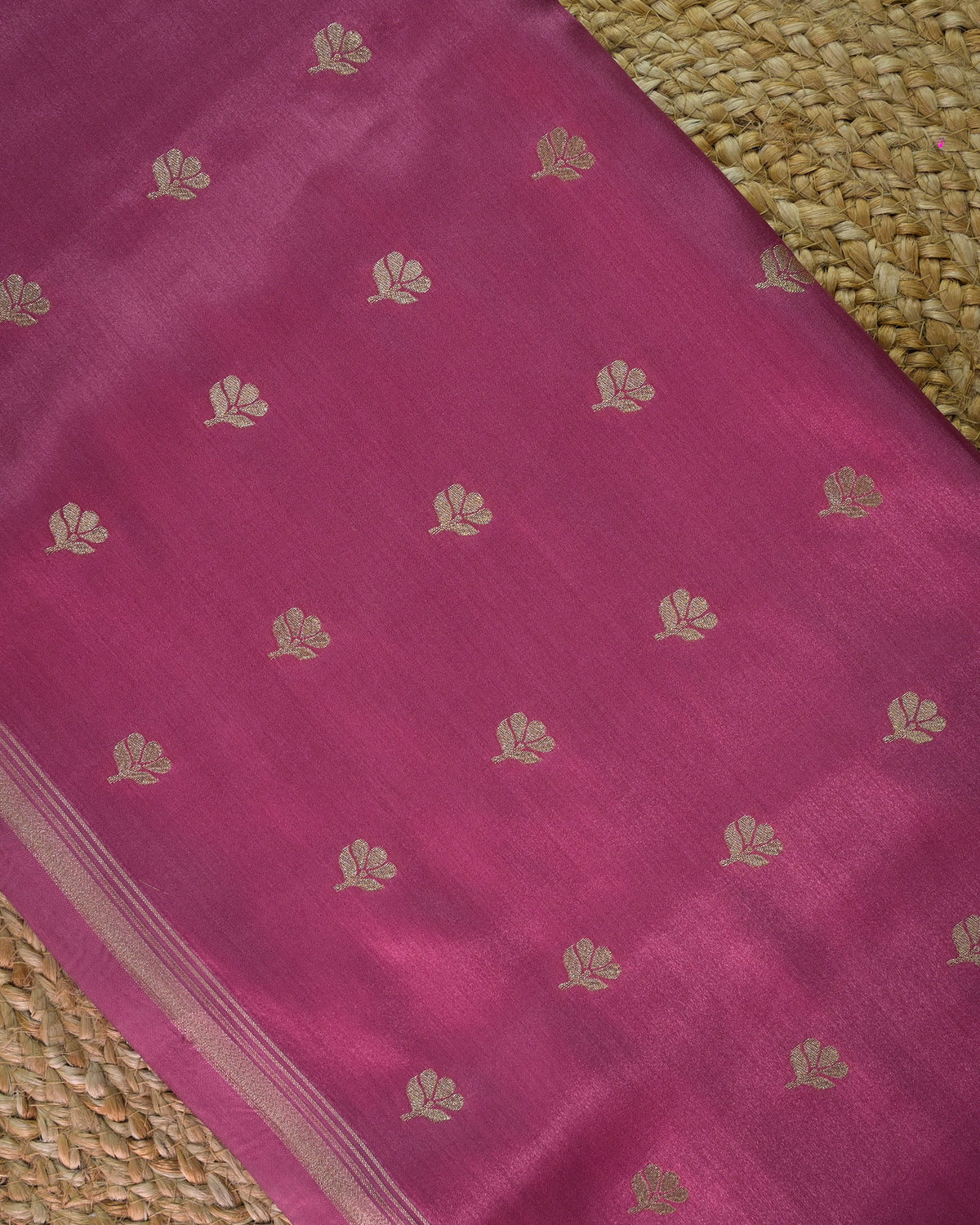 Lavender pink Semi Silk Gajji Silk