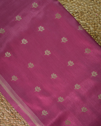 Lavender pink Semi Silk Gajji Silk