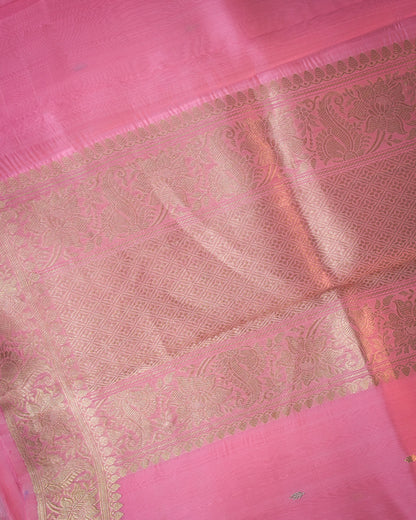 Peach Pink Kora Silk Saree