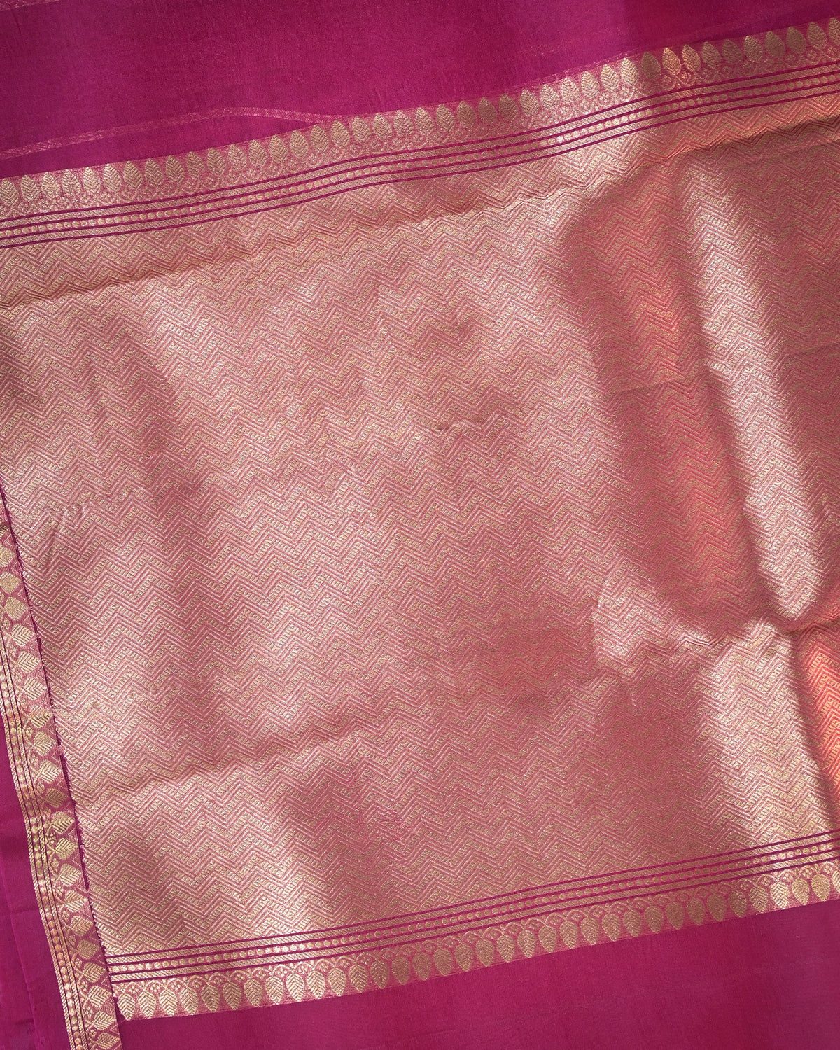 Hot Pink Pure Banarasi Kora Silk Saree with Chunri Buttis