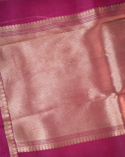 Hot Pink Pure Banarasi Kora Silk Saree with Chunri Buttis