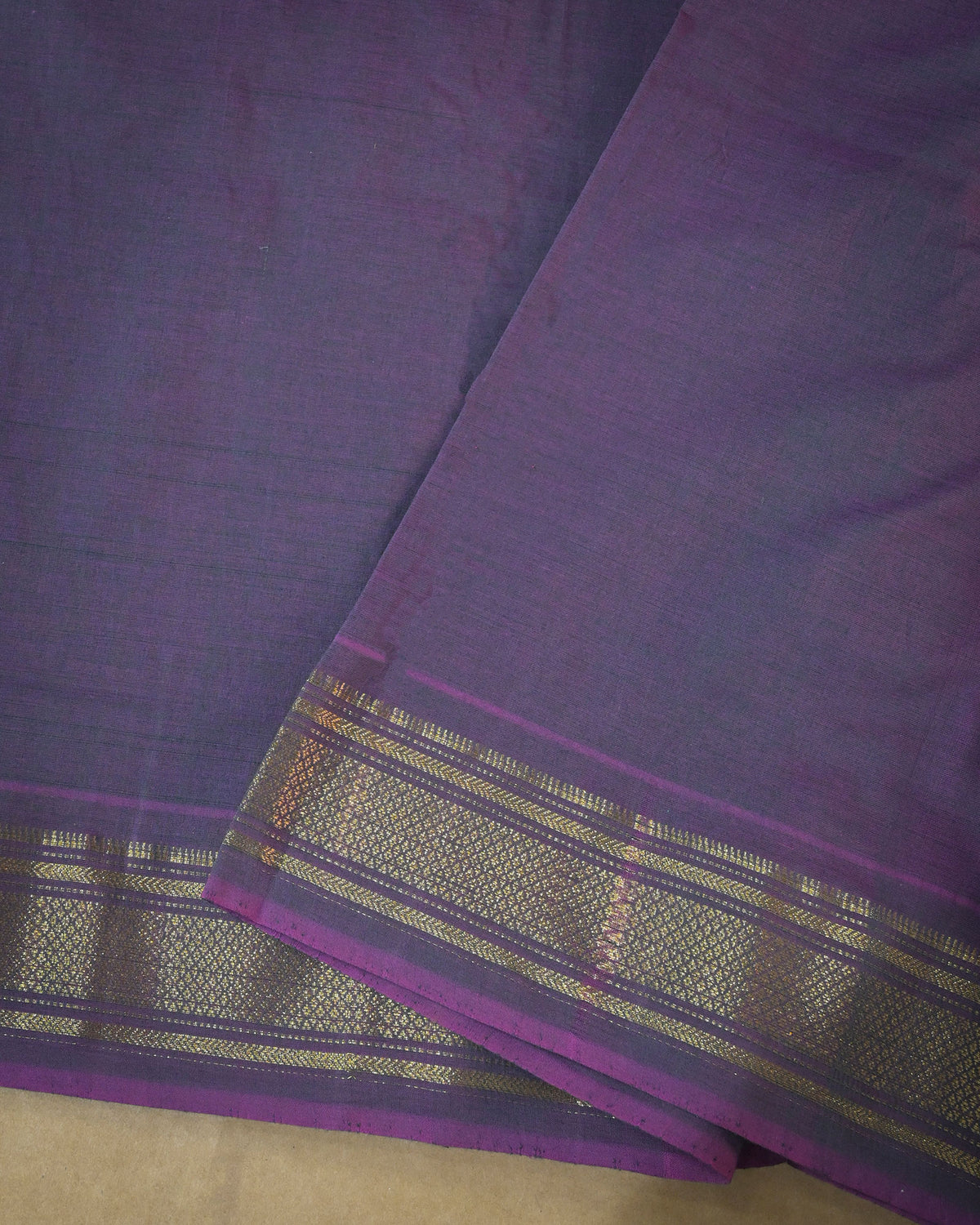 Lavender purple Handloom Cotton Paithani Saree with Heavy Zari Pallu