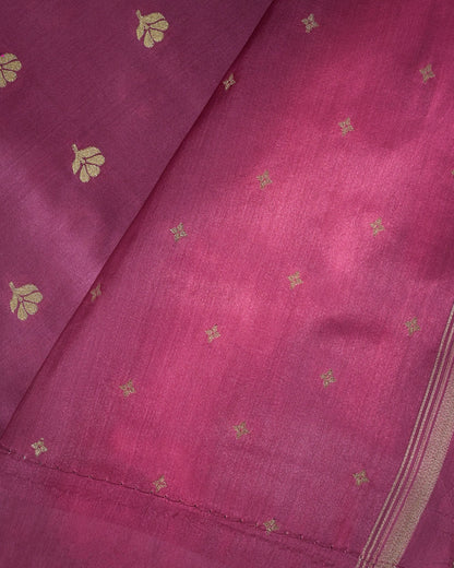Lavender pink Semi Silk Gajji Silk