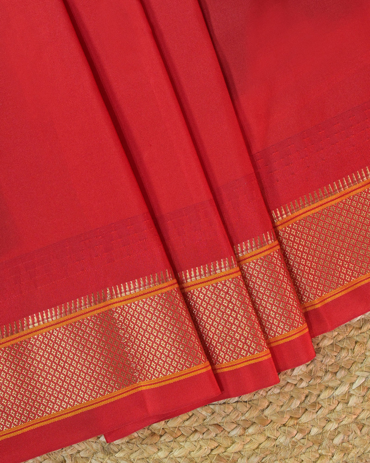 Royal Blue Semi Paithani Silk Saree with Red Contrast & Woven Chunri Buttis
