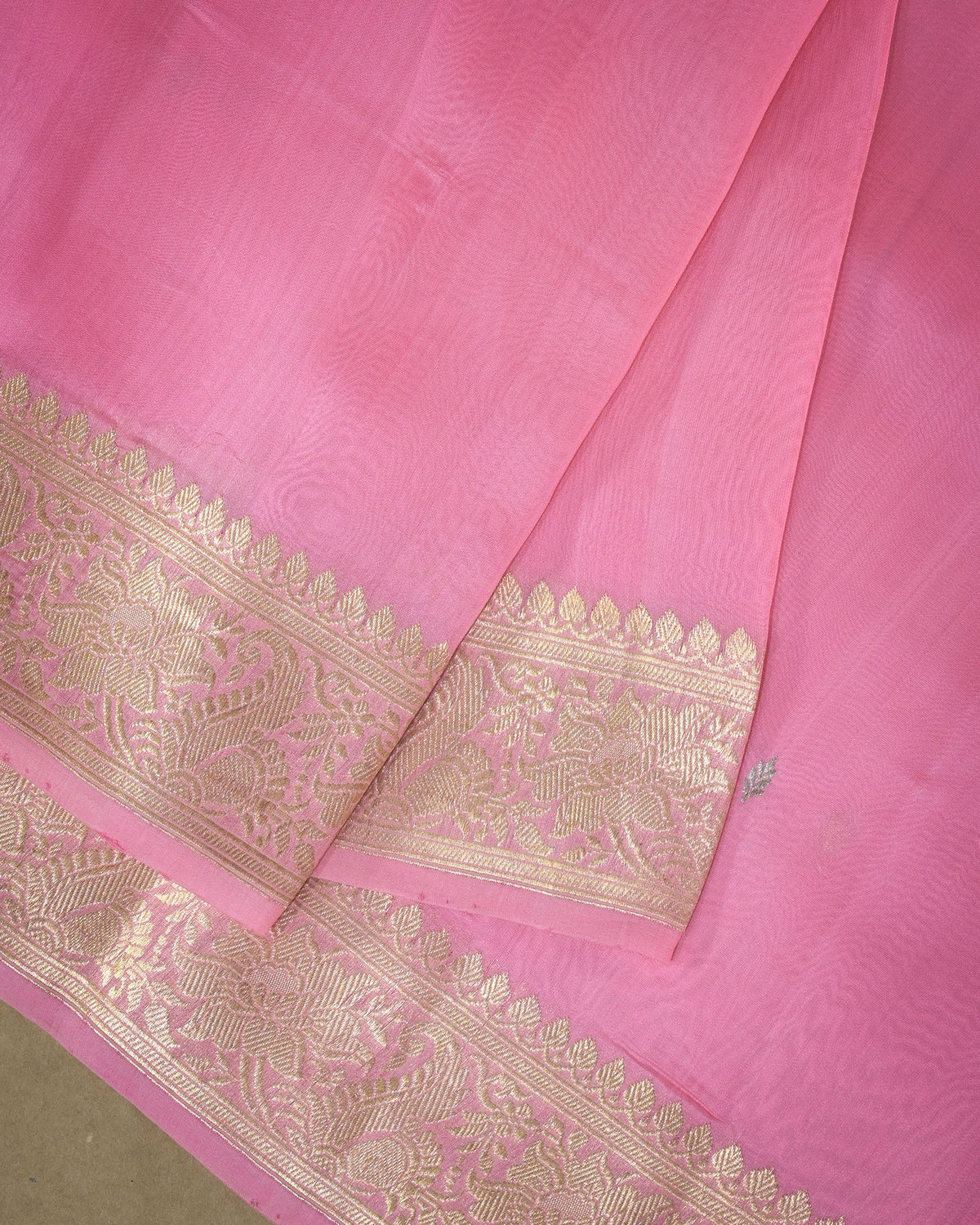 Peach Pink Kora Silk Saree