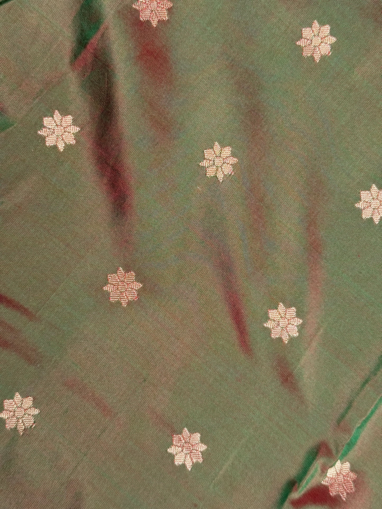 Cross Greenish Brown Kalanjali Pure Silk Paithani Saree