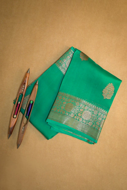 Organza Woven Antique Jari Motifs With Self Matching