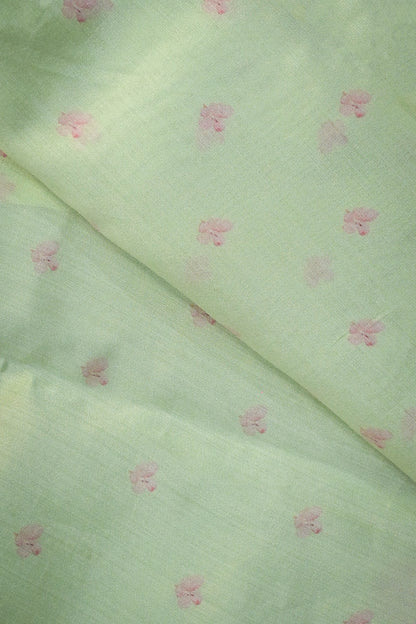 Organza Floral Print With Lucknowi Embroidery Border