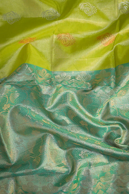 Soft Silk Woven Jari Warp With Silk Motifs