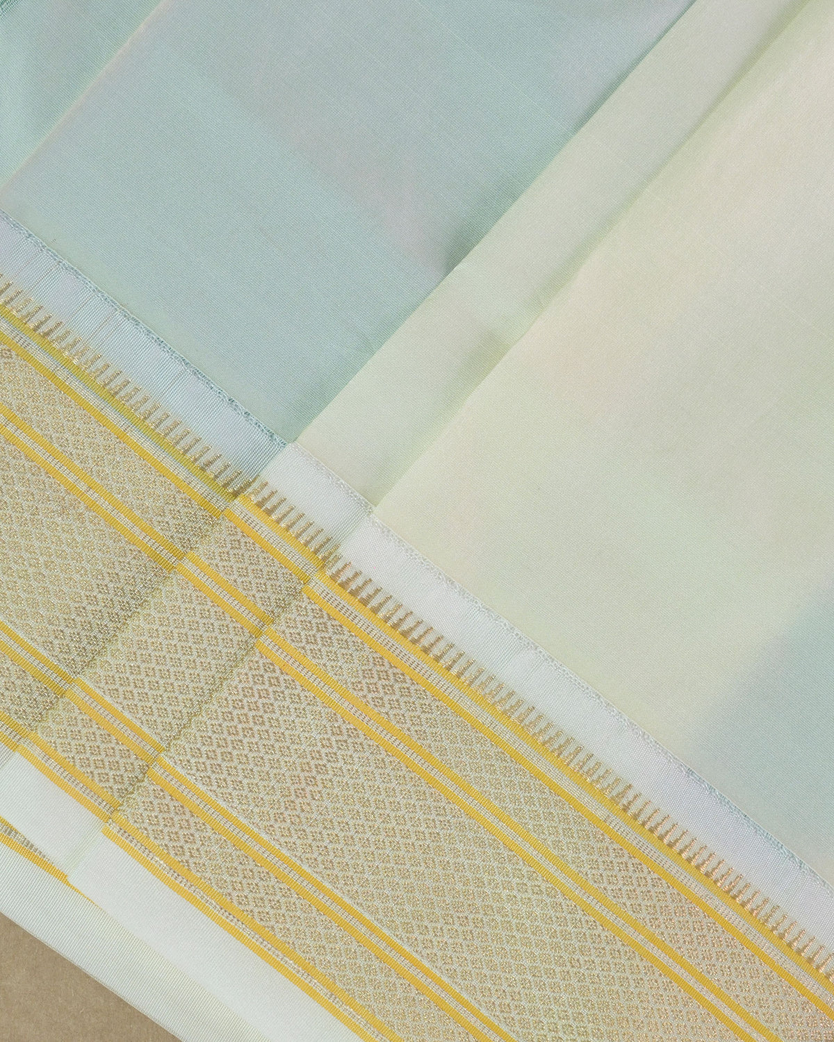 Cross morepanki blue Silk Paithani Woven paithani with white contrast